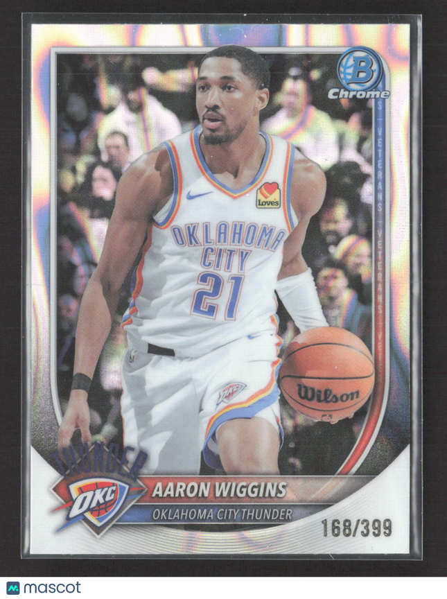 2025 Topps Bowman Chrome Aaron Wiggins #BCV-186 Refractor 168/399