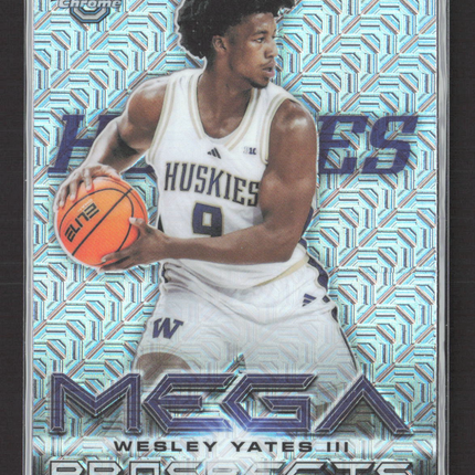 2025 Bowman Chrome University Mega Prospects Wesley Yates III Mojo Refractor