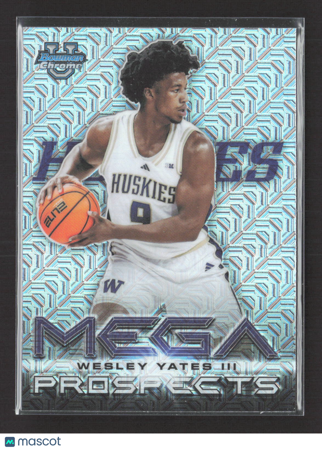 2025 Bowman Chrome University Mega Prospects Wesley Yates III Mojo Refractor