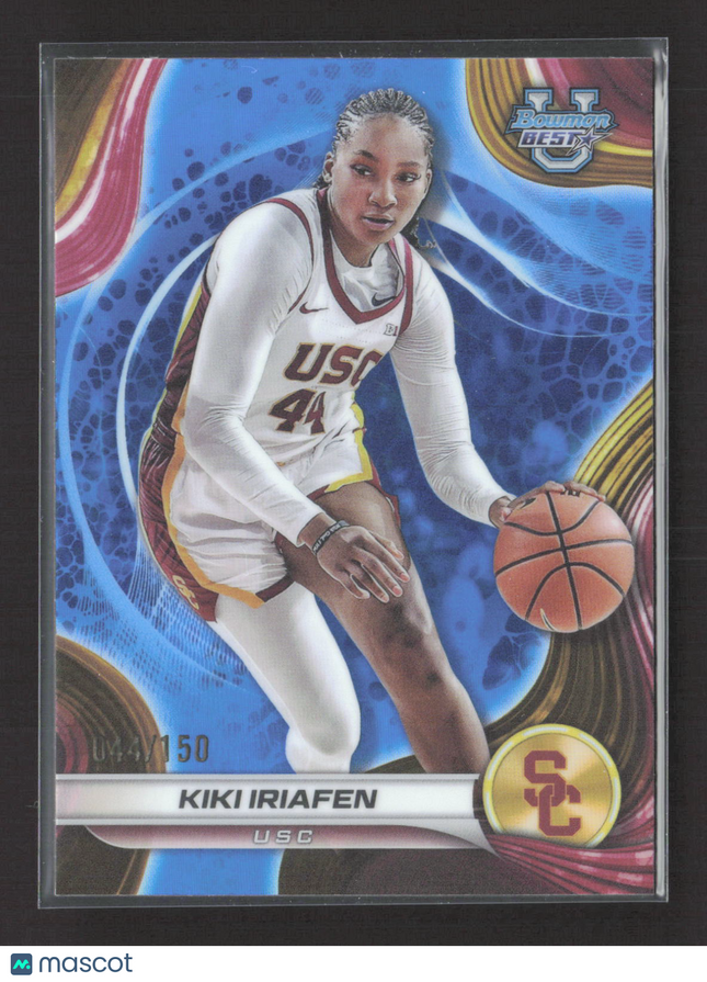 2025 Bowman University Best Kiki Iriafen #47 Blue /150