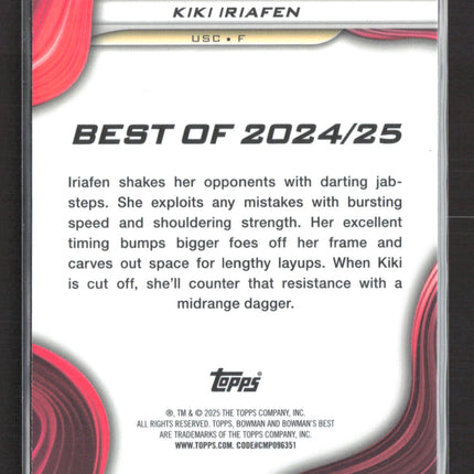 2025 Bowman University Best Kiki Iriafen #47 Blue /150