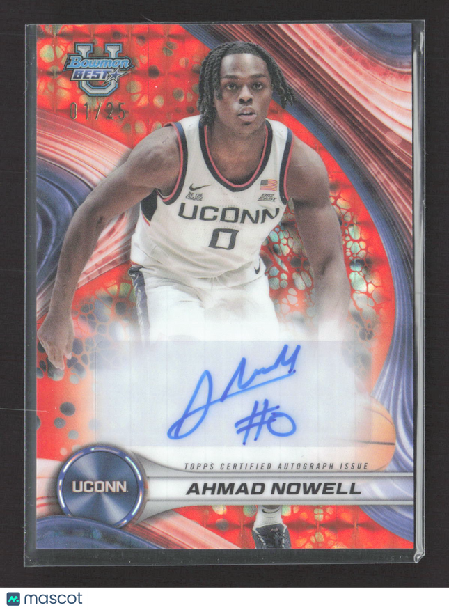 2025 Bowman University Best Basketball Ahmad Nowell #B24-AN Orange Auto /25