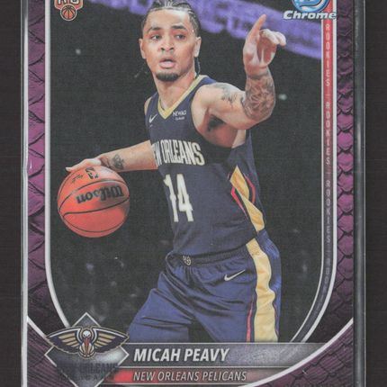 2025 Bowman Chrome University Micah Peavy #BCV-41 Purple Refractor RC /199