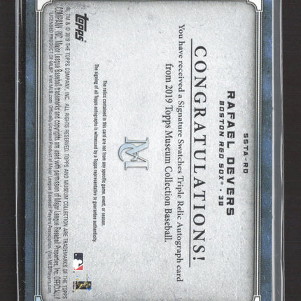 2019 Topps Museum Signature Swatches Rafael Devers #SSTA-RD 094/199 Relic Auto