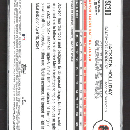 2024 Topps Chrome Update Jackson Holliday #USC200 X-Fractor RC