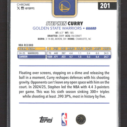 2025 Topps Chrome Stephen Curry #201 Raywave