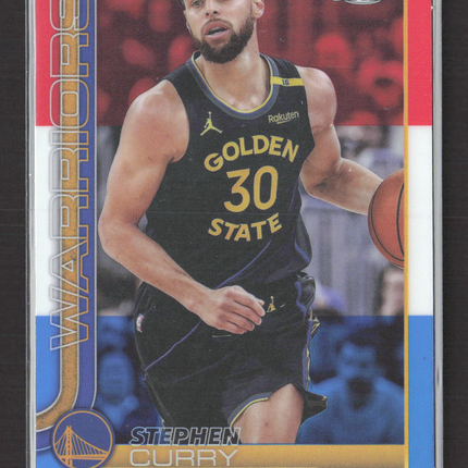 2025 Topps Chrome Stephen Curry #201 Red white Blue