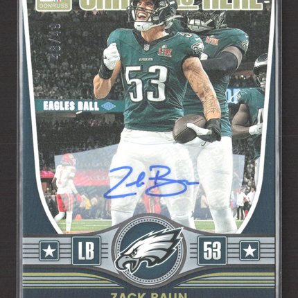 2025 Panini Donruss Champ Is Here Zack Baun #CIH-ZBN 48/49 Auto