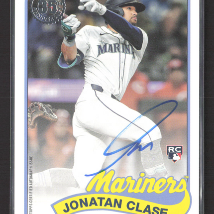 2024 Topps 1989 Topps Baseball Autograph Card Jonatan Clase #89AU-JCL RC Auto