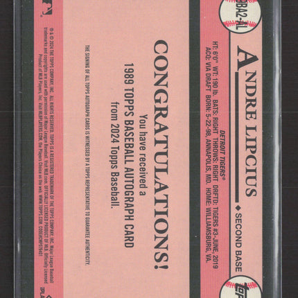 2024 Topps 1989 Topps Baseball Autograph Andre Lipcius #89BA2-AL RC Auto