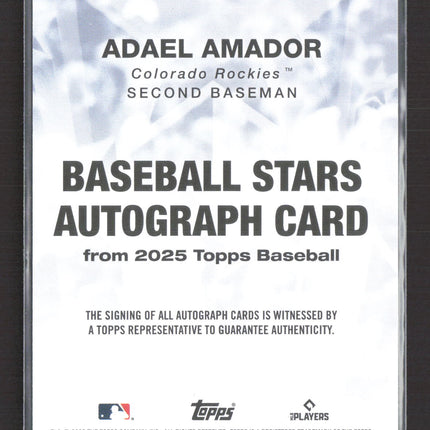2025 Topps Baseball Stars Autograph Adael Amador #BSA-AA RC Auto