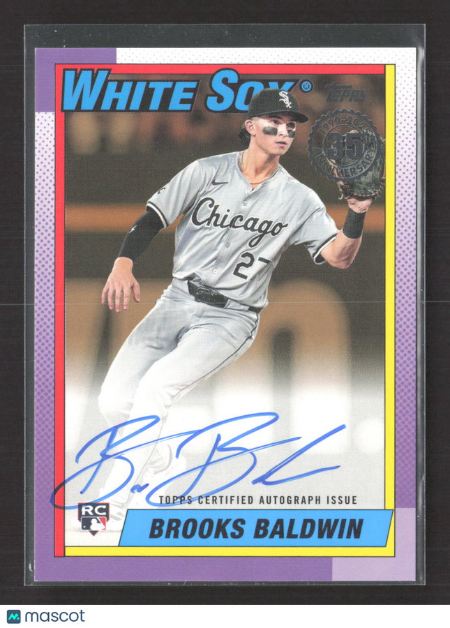 2025 Topps 1990 Topps Baseball Brooks Baldwin #90A-BBN RC 39/50 Auto