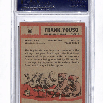 1962 Topps Frank Youso #96 Auto psa 9