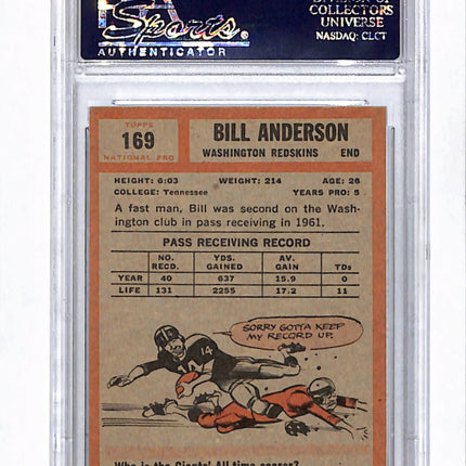 1962 Topps Bill Anderson #169 Auto Psa Authentic