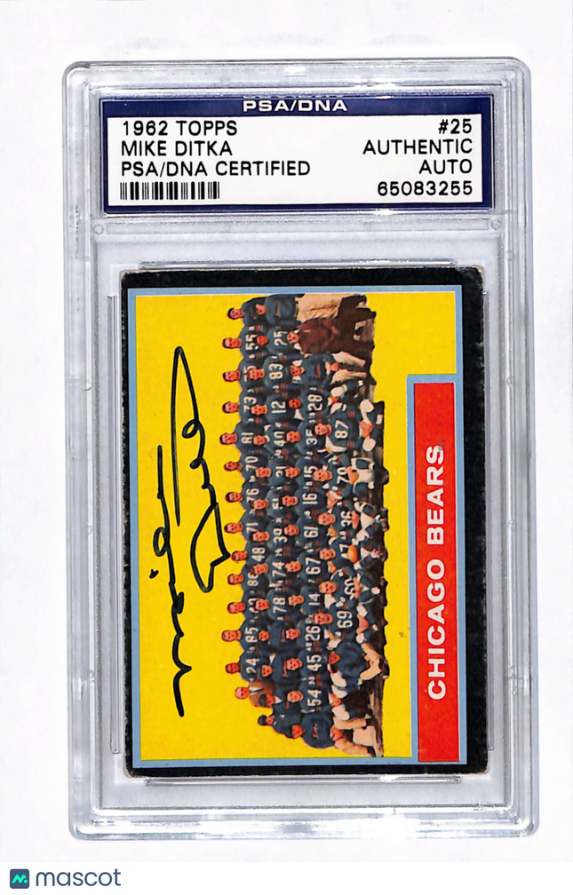1962 Topps Mike Ditka #25 Auto Psa Authentic