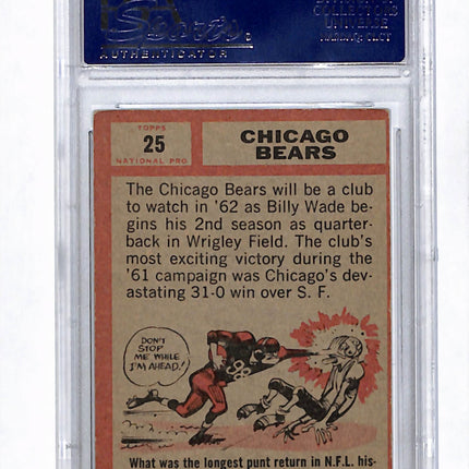 1962 Topps Mike Ditka #25 Auto Psa Authentic