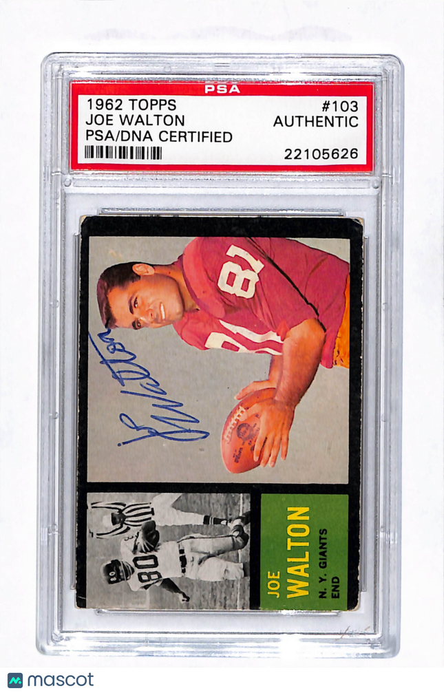 1962 Topps Joe Walton #103 Auto Psa Authentic