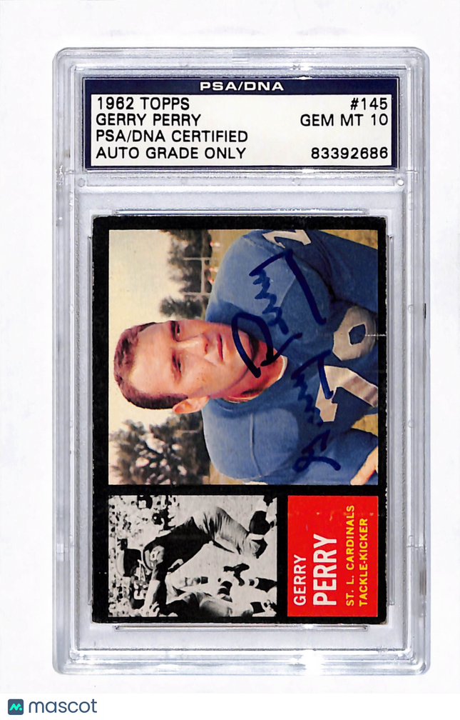 1962 Topps Gerry Perry #145 Auto Psa 10