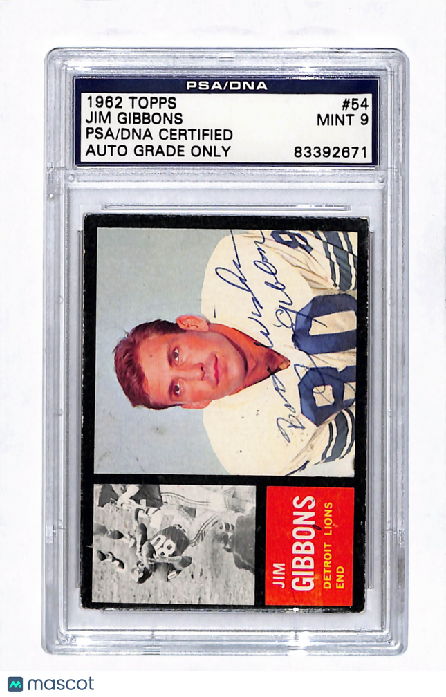 1962 Topps Jim Gibbons #54 Auto Psa 9