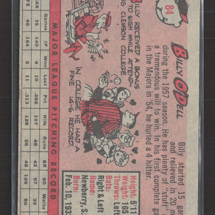 1958 Topps Billy O'Dell #84