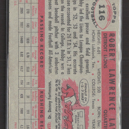 1956 Topps Bobby Layne #116