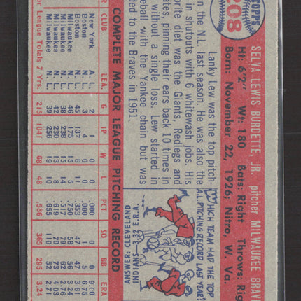 1957 Topps Lew Burdette #208