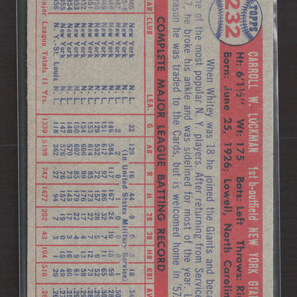 1957 Topps Whitey Lockman #232