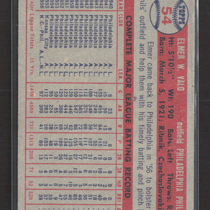 1957 Topps Elmer Valo #54