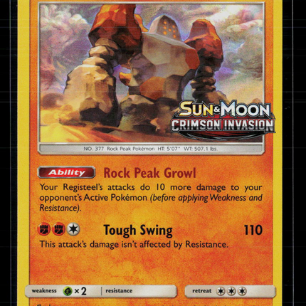 Pokemon 2017 Crimson Invasion Regirock #SM74