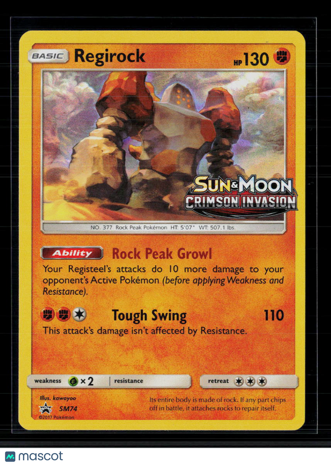 Pokemon 2017 Crimson Invasion Regirock #SM74
