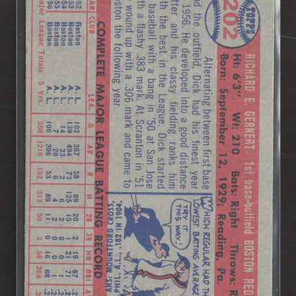 1957 Topps Dick Gernert #202