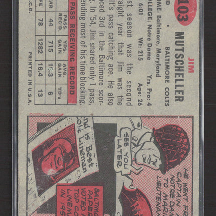1957 Topps Jim Mutscheller #103