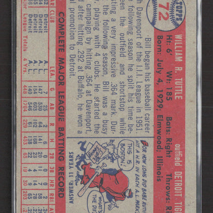 1957 Topps Bill Tuttle #72