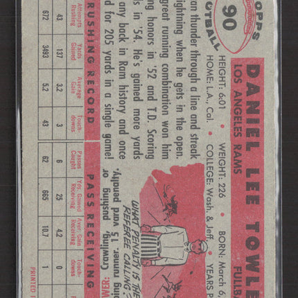 1956 Topps Dan Towler #90