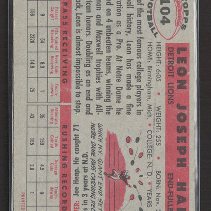 1956 Topps Leon Hart #104