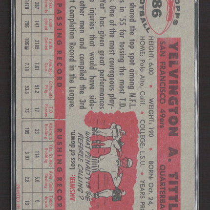 1956 Topps Y. A. Tittle #86