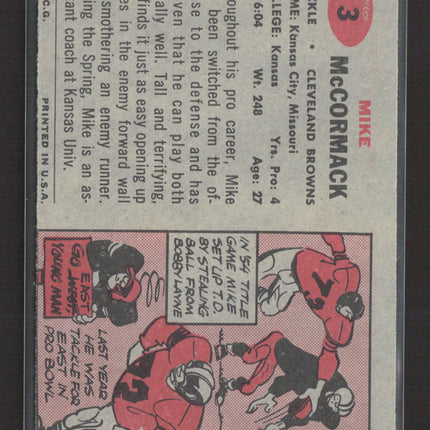 1957 Topps Mike McCormack #3
