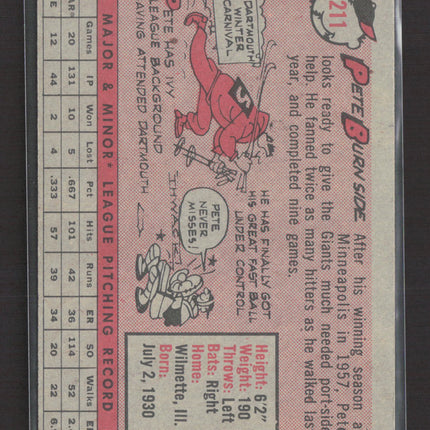 1958 Topps Pete Burnside #211