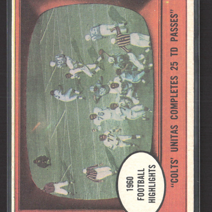 1962 Topps Football Highlights Johnny Unitas #57