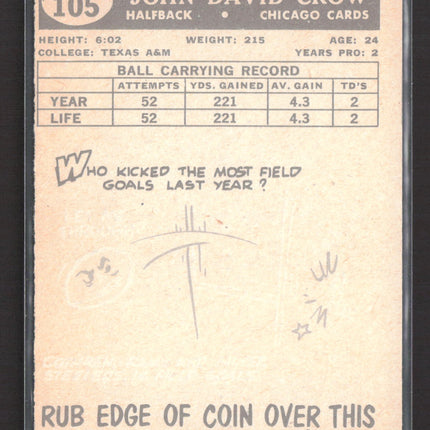 1959 Topps John David Crow Johnny Crow #105