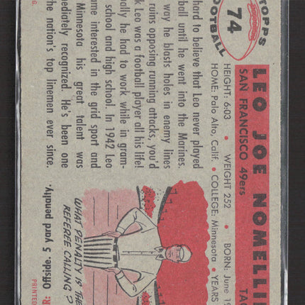 1956 Topps Leo Nomellini #74