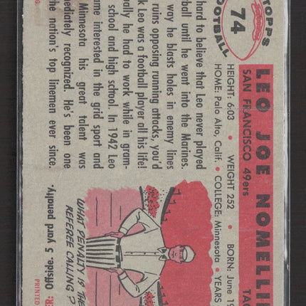 1956 Topps Leo Nomellini #74