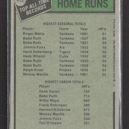 1979 Topps Roger Maris Hank Aaron #413