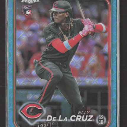 2024 Topps Chrome Elly De La Cruz #44 Aqua Logofractor RC 89/199