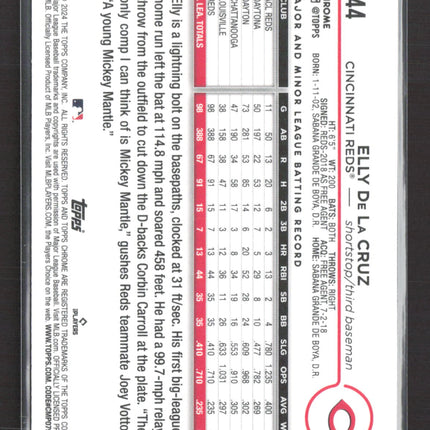 2024 Topps Chrome Elly De La Cruz #44 Aqua Logofractor RC 89/199