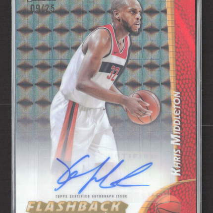 2025 Topps Finest Flashback Khris Middleton #FBA-KMD 09/25 Auto