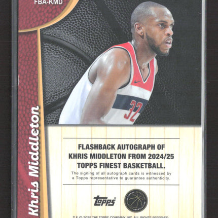 2025 Topps Finest Flashback Khris Middleton #FBA-KMD 09/25 Auto