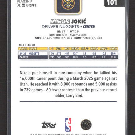 2025 Topps Flagship Nikola Jokic #101 Team Border
