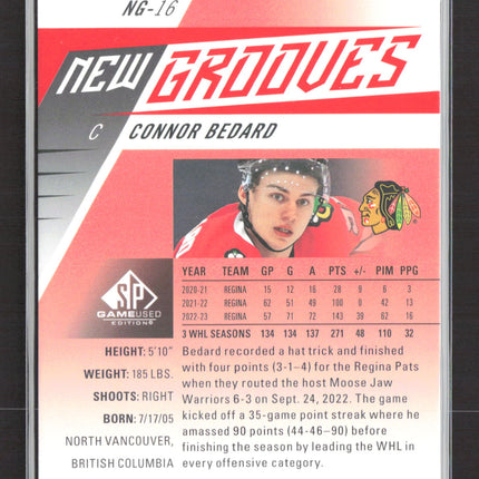 2023 Upper Deck SP Game Used New Grooves Connor Bedard #NG-16 /199