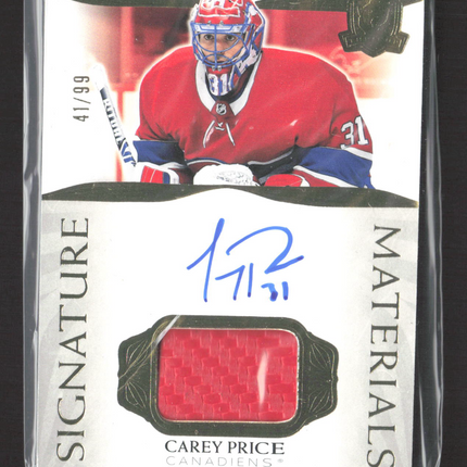 2021 Upper Deck The Cup Signature Materials Carey Price #SP-PR 41/99 Stick Auto